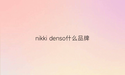 nikkidenso什么品牌(nikken是什么牌子)